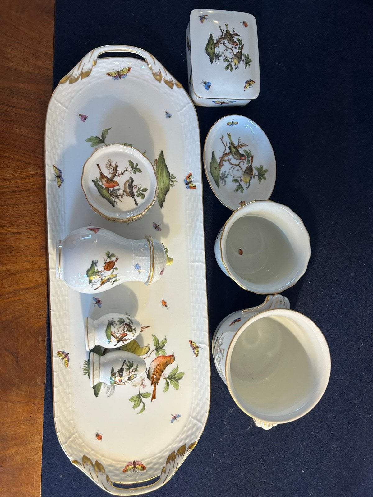 Prachtig Herend 'Rothschild Bird' Porseleinen Servies Set, Antiek en Kunst, Ophalen of Verzenden