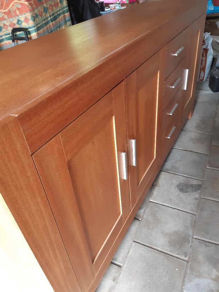 Teak houten dressoir, Ophalen, Gebruikt, 150 tot 200 cm, Teakhout