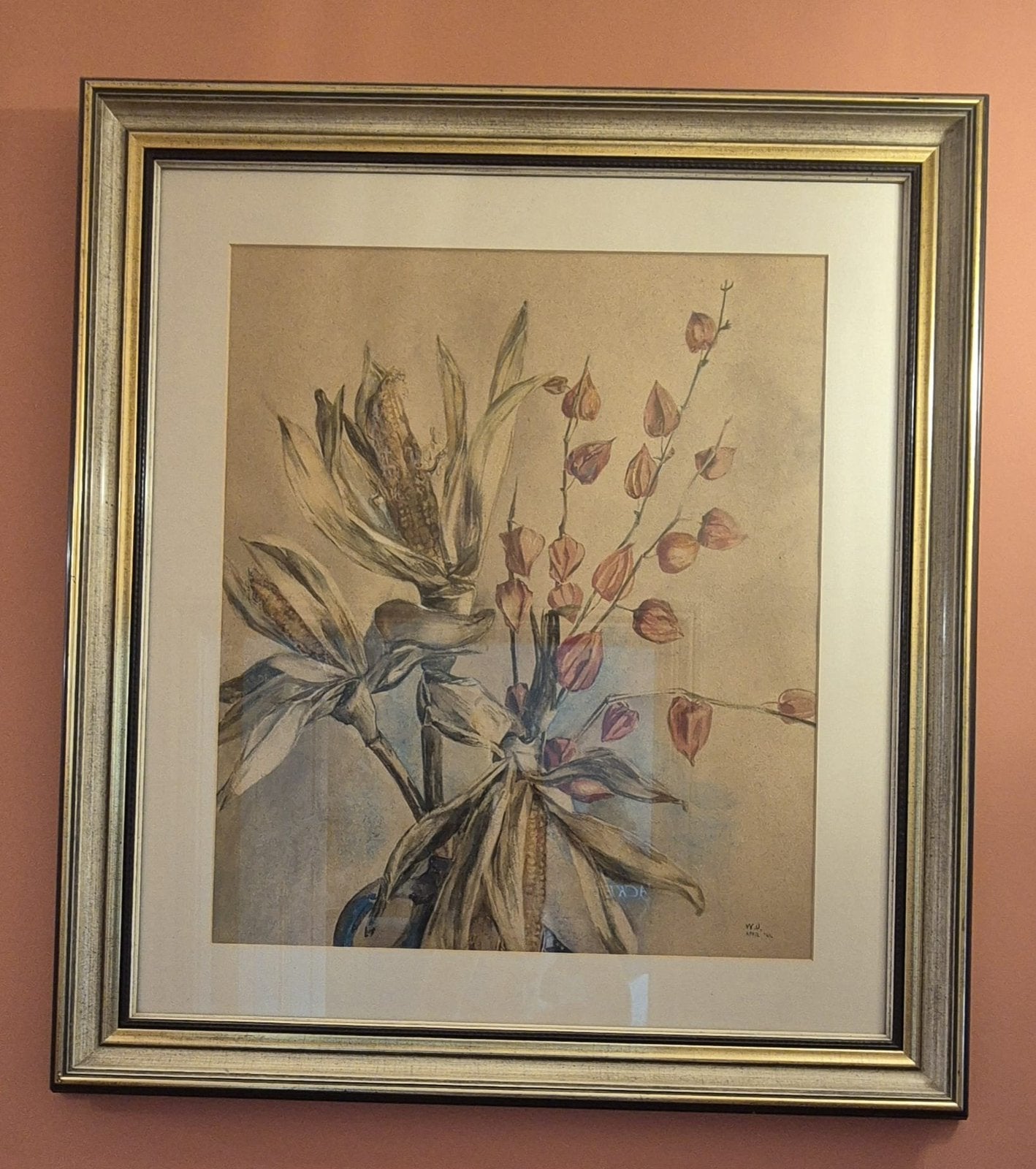 Originele aquarel W.U. uit 1941 - ca 60 x 100 cm, Antiek en Kunst, Ophalen of Verzenden