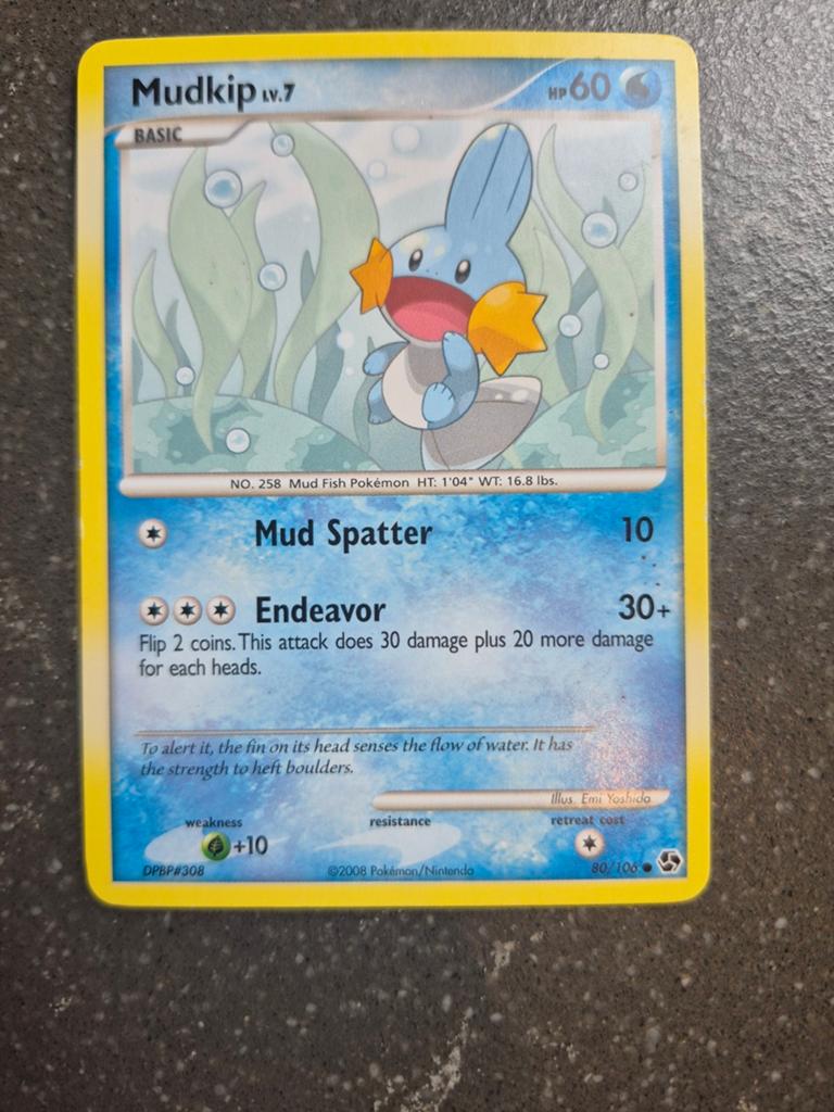 Mudkip 80/106 Great Encounters, Hobby en Vrije tijd, Verzamelkaartspellen | Pokémon, Ophalen of Verzenden, Zo goed als nieuw