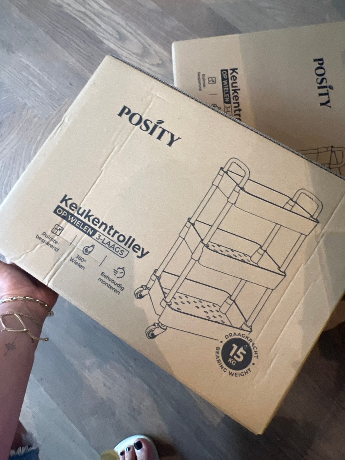 6x Zwarte Keukentrolley op Wielen 3-Laags - Ruimtebesparend, Ophalen, Zwart, Metaal, Overige merken