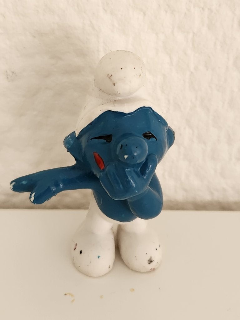 Peyo - Lachsmurf - Smurf, Ophalen of Verzenden, Gebruikt, Overige Smurfen, Poppetje, Figuurtje of Knuffel