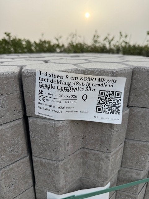 60m2 grijs verbandstenen B-KEUS T-3betonklinkers bss, Tuin en Terras, Tegels en Klinkers, Verzenden, Excluton BV, Klinkers, Klantenservice@excluton.nl