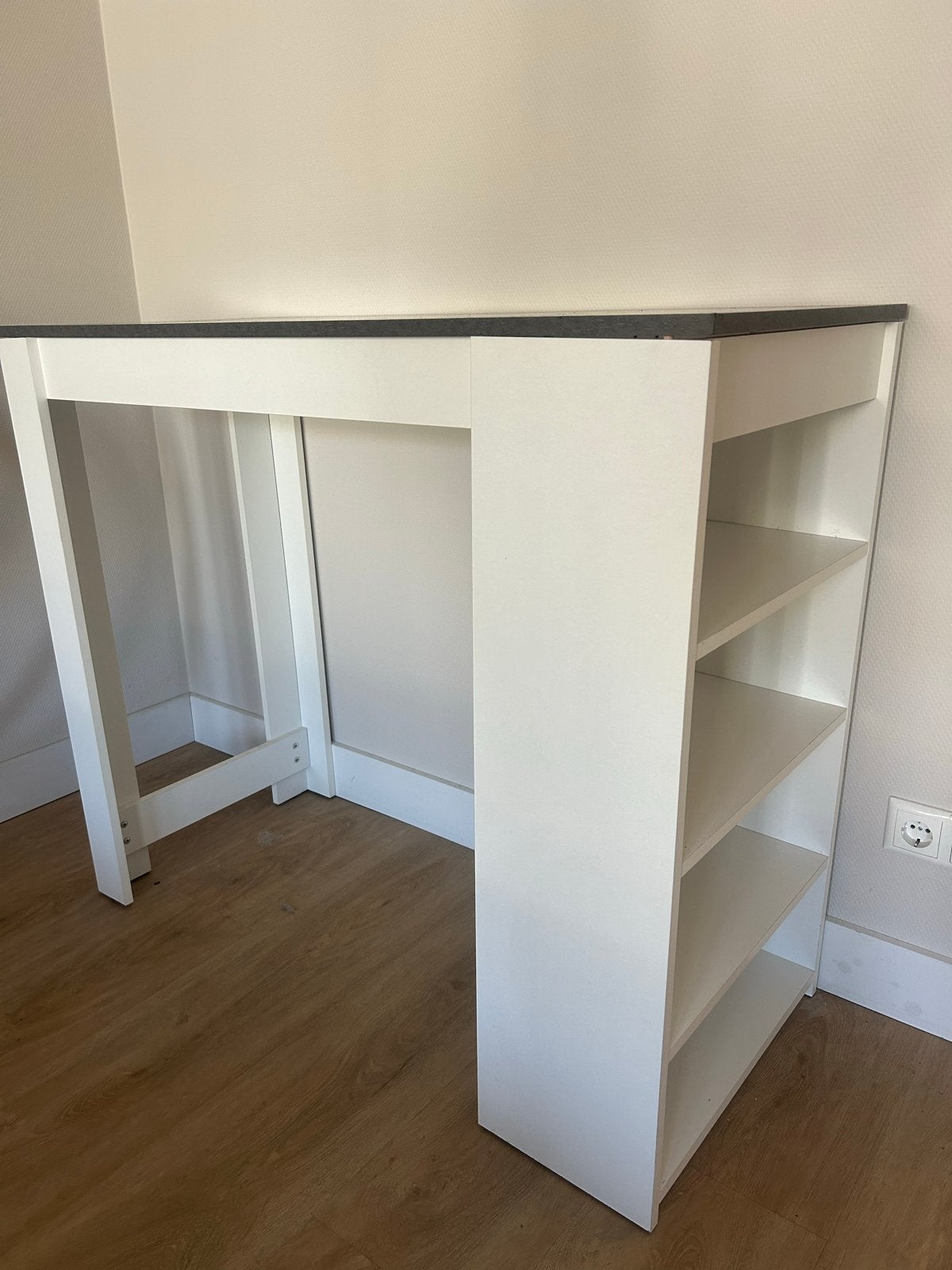 Witte bartafel met opbergvakken, Overige materialen, 100 tot 150 cm, Tot twee personen, Ophalen of Verzenden