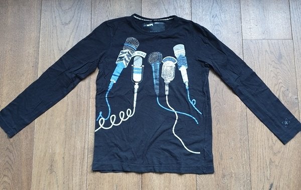 Coolcat Zwarte Longsleeve Microfoons (158-164), Gebruikt, Coolcat, Ophalen of Verzenden, Shirt of Longsleeve