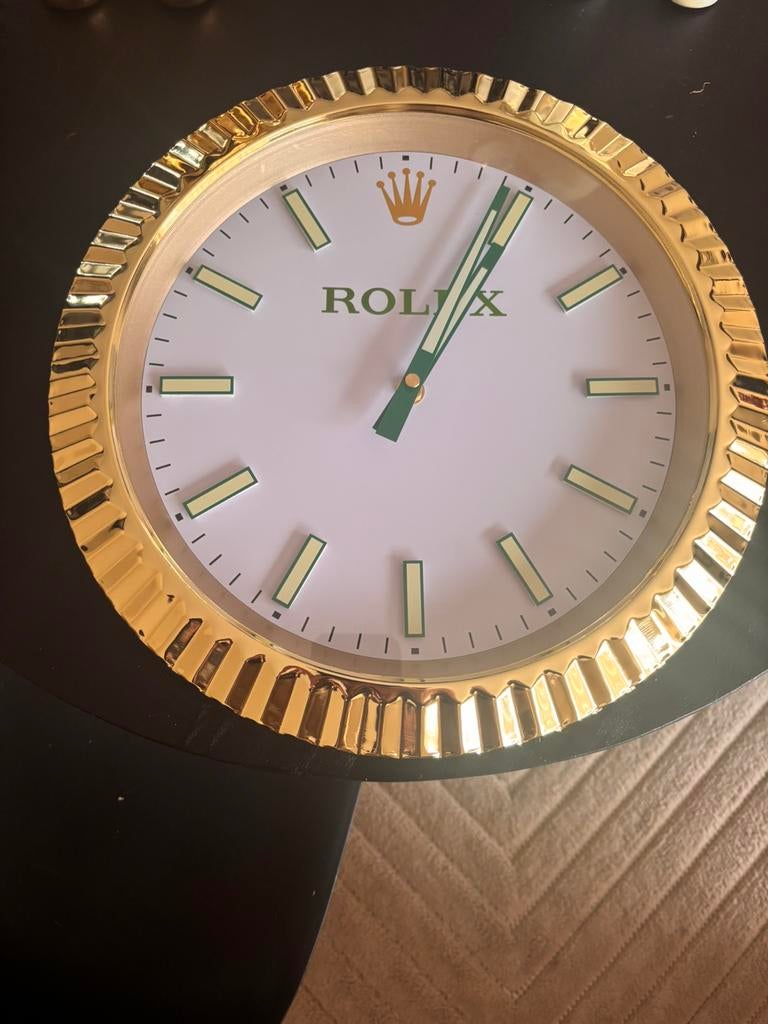 ️ TE KOOP: ULTRA LUXE Rolex Formule 1 Wandklok Goud ️, Ophalen of Verzenden, Nieuw, Analoog
