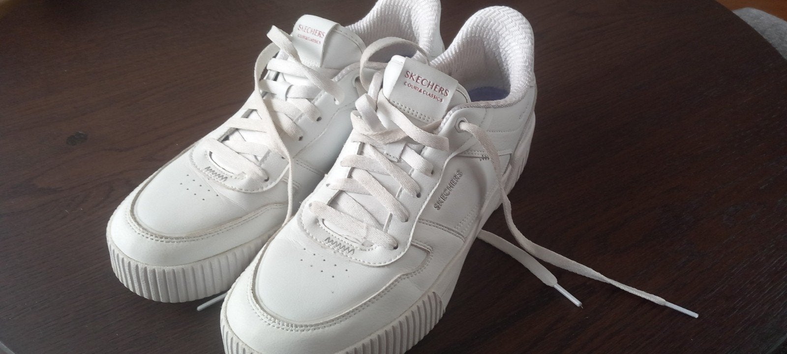 DAMES SKECHERS, Ophalen of Verzenden, Zo goed als nieuw, Wit, Sneakers of Gympen