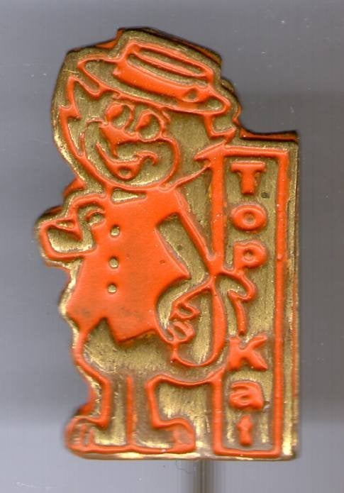 Top-Kat oranje op koper stripfiguur speldje ( S_222a ), Verzenden, Nieuw, Figuurtje, Speldje of Pin