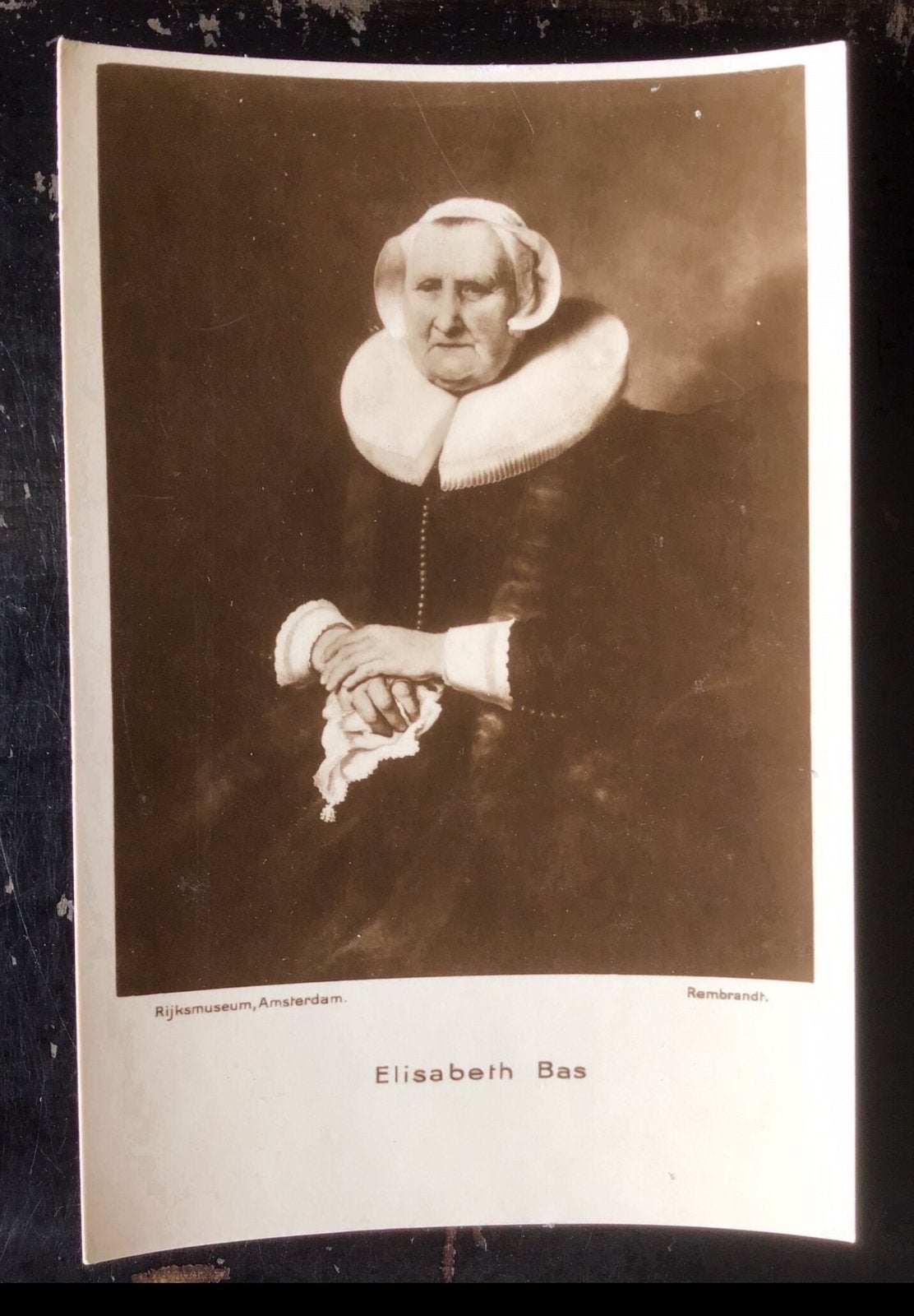 Kaart van schilderij Ferdinand Bol Rijksmuseum Elisabeth Bas, Verzamelen, Ophalen of Verzenden