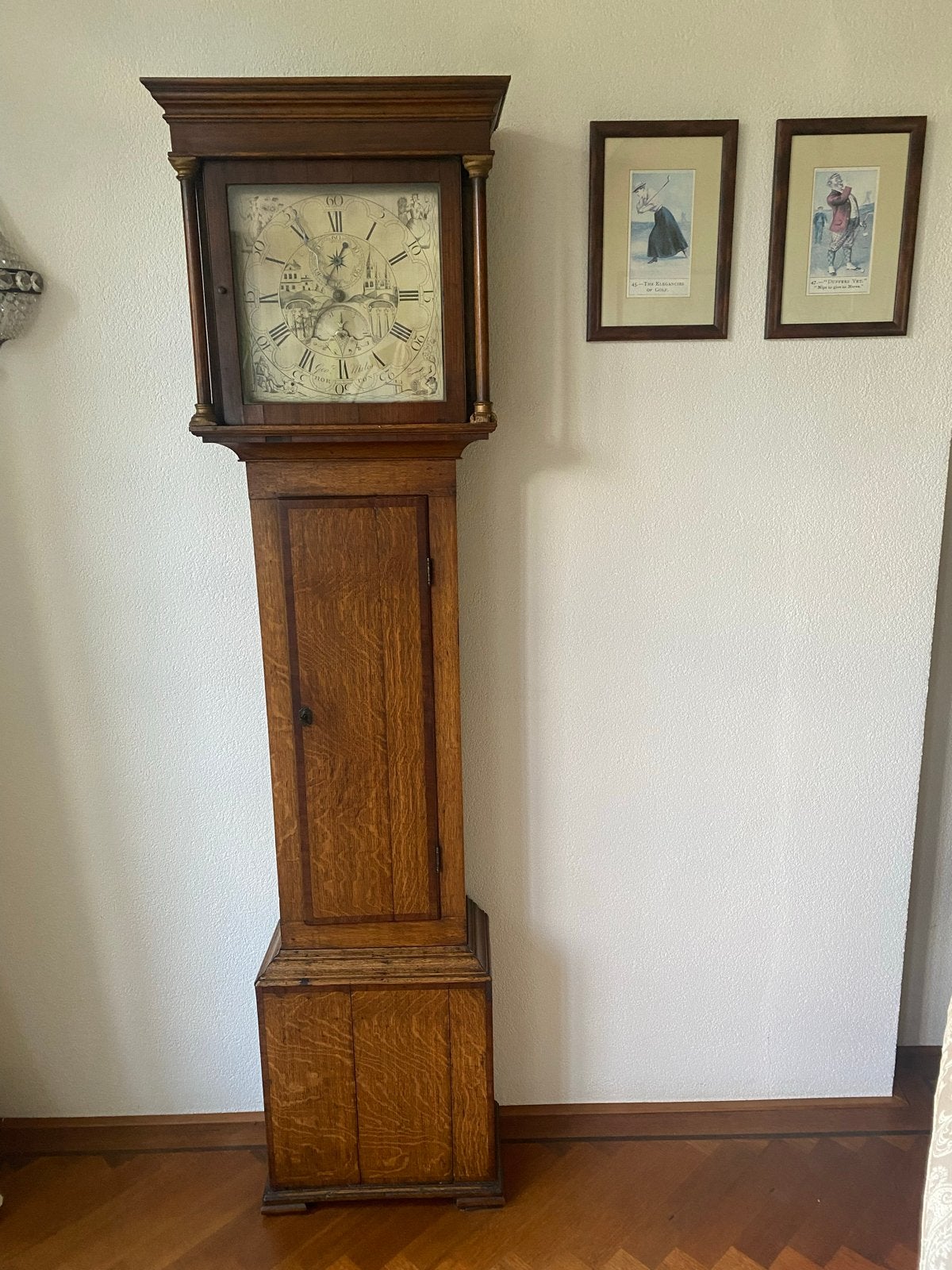 Antiek Engels staand horloge (cottageklok) circa 1790, Ophalen