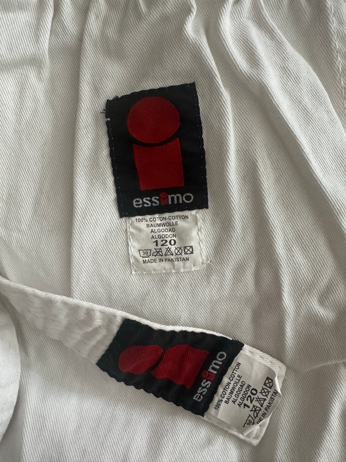 Judopak Essmo 120 met witte band, Sport en Fitness, Vechtsporten en Zelfverdediging, Ophalen, Judo, Maat S, Nieuw