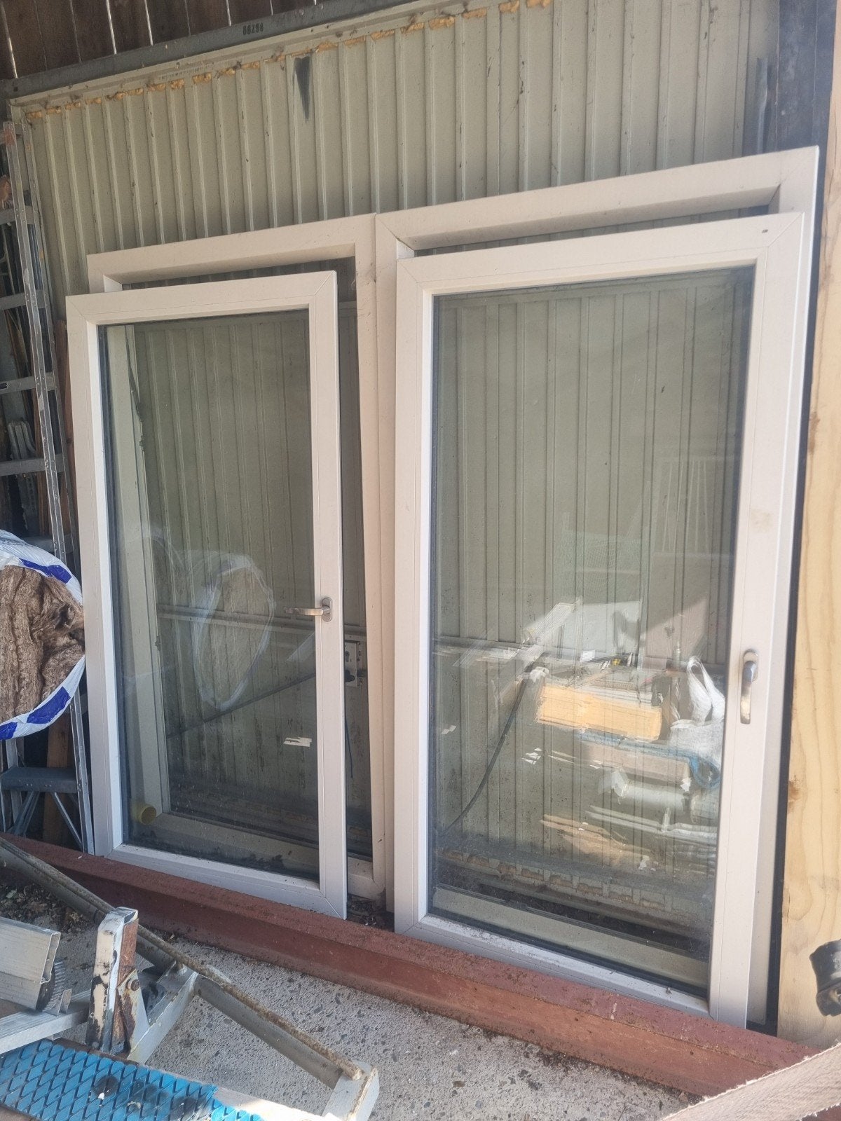 Veka Kunststof Draairaam 1000x1900mm Crème/Groen/Wit, Gevelraam of Ruit, Gebruikt, 80 tot 120 cm, 160 cm of meer