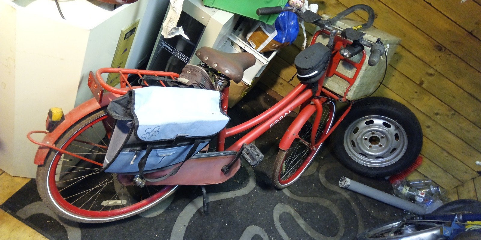 Popal Meisjesfiets - Stevige Rode Fiets met Bagagedrager, 26 inch of meer, Terugtraprem, Gebruikt, Ophalen of Verzenden