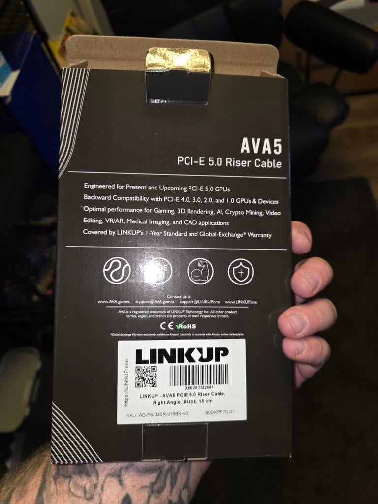 LINKUP AVA5 PCI-E 5.0 Riser Kabel 16 cm, Ophalen of Verzenden