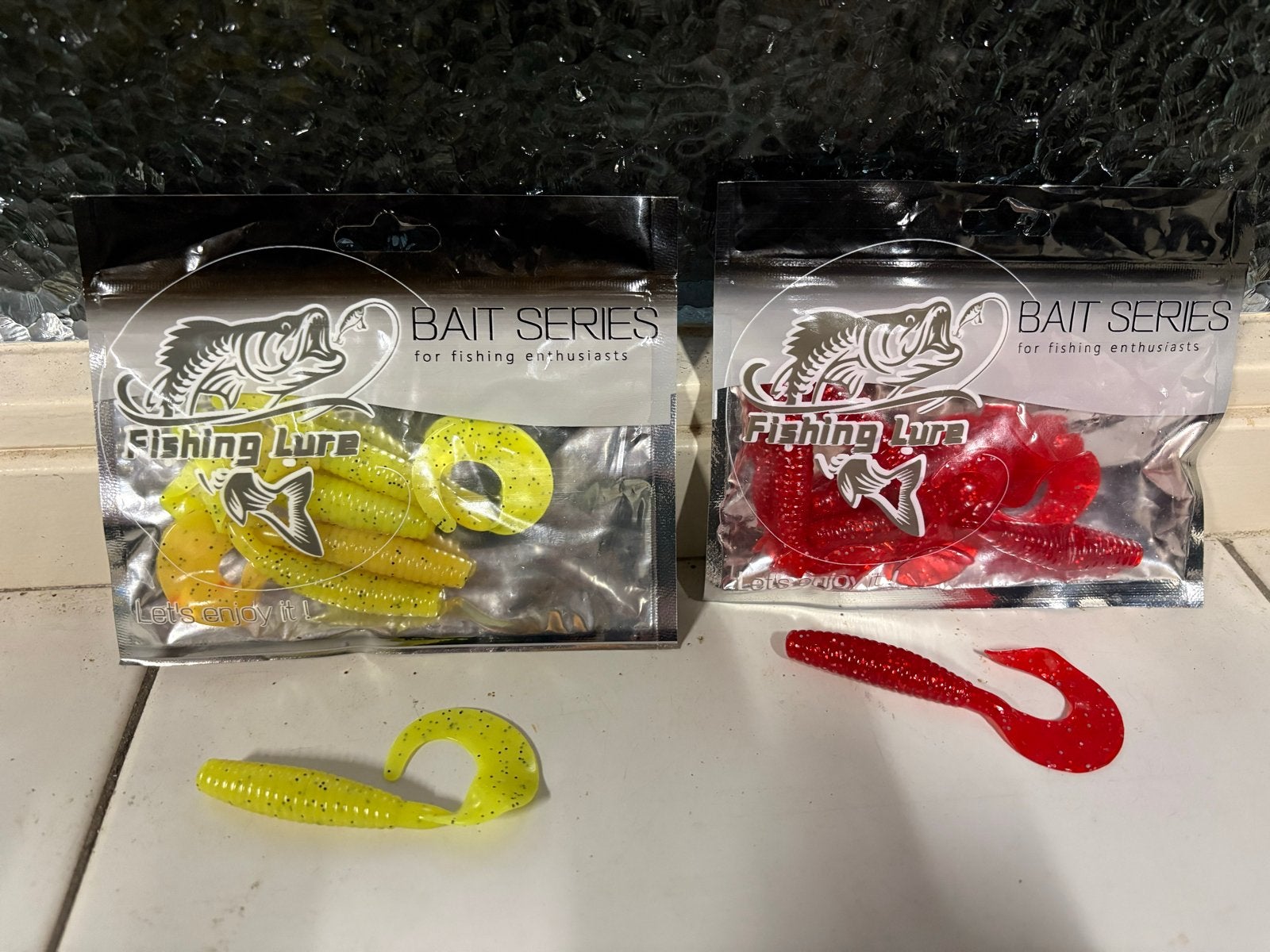 Worm Shad Kunstaas 7/8 cm voor Baars en Snoekbaars (2 zakjes, Verzenden, Zo goed als nieuw