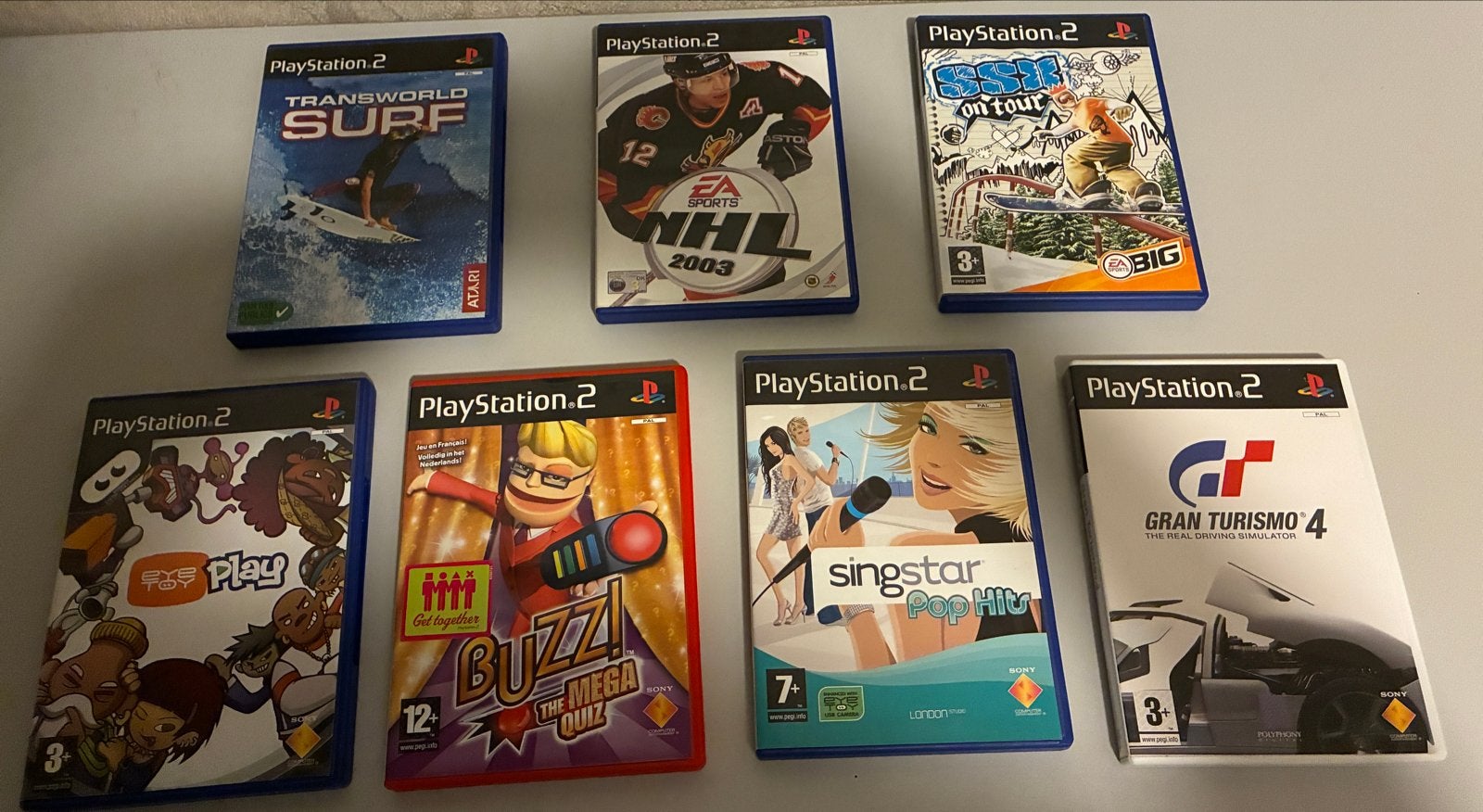 PS2 Games Bundel: Transworld Surf, NHL 2003, Sega on Tour, e, Gebruikt, Overige genres, Eén computer, Ophalen of Verzenden