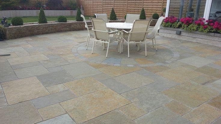 Castle Stone Yellow tuin en terrastegels groot wildverband, Ophalen of Verzenden, Nieuw, Natuursteen, Terrastegels