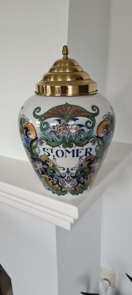 Fraaie St. Omer Tichelaar Makkum Tabakspot hoogte 35 cm., Ophalen of Verzenden