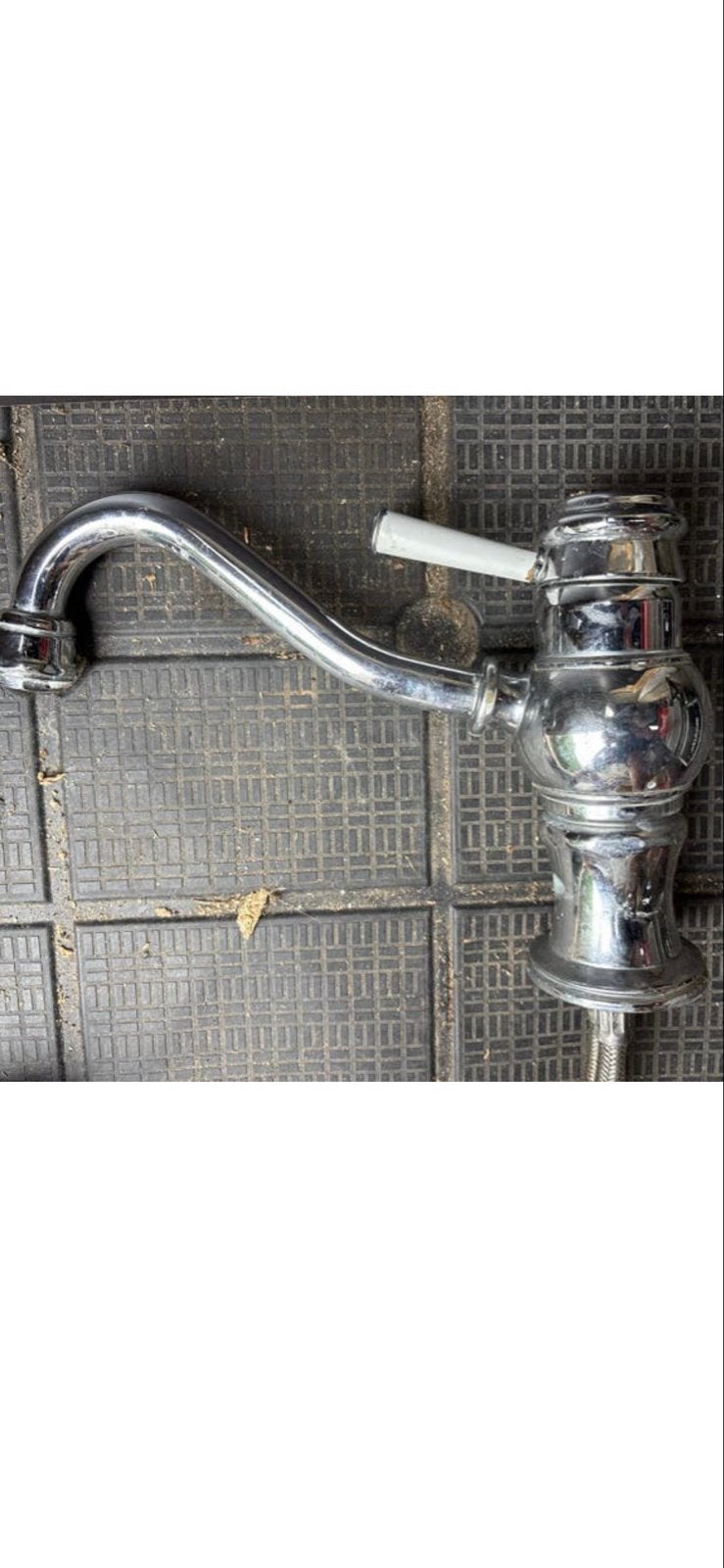 Keukenkraan chroom met witte hendel, Ophalen of Verzenden, Gebruikt, Chroom, Kraan