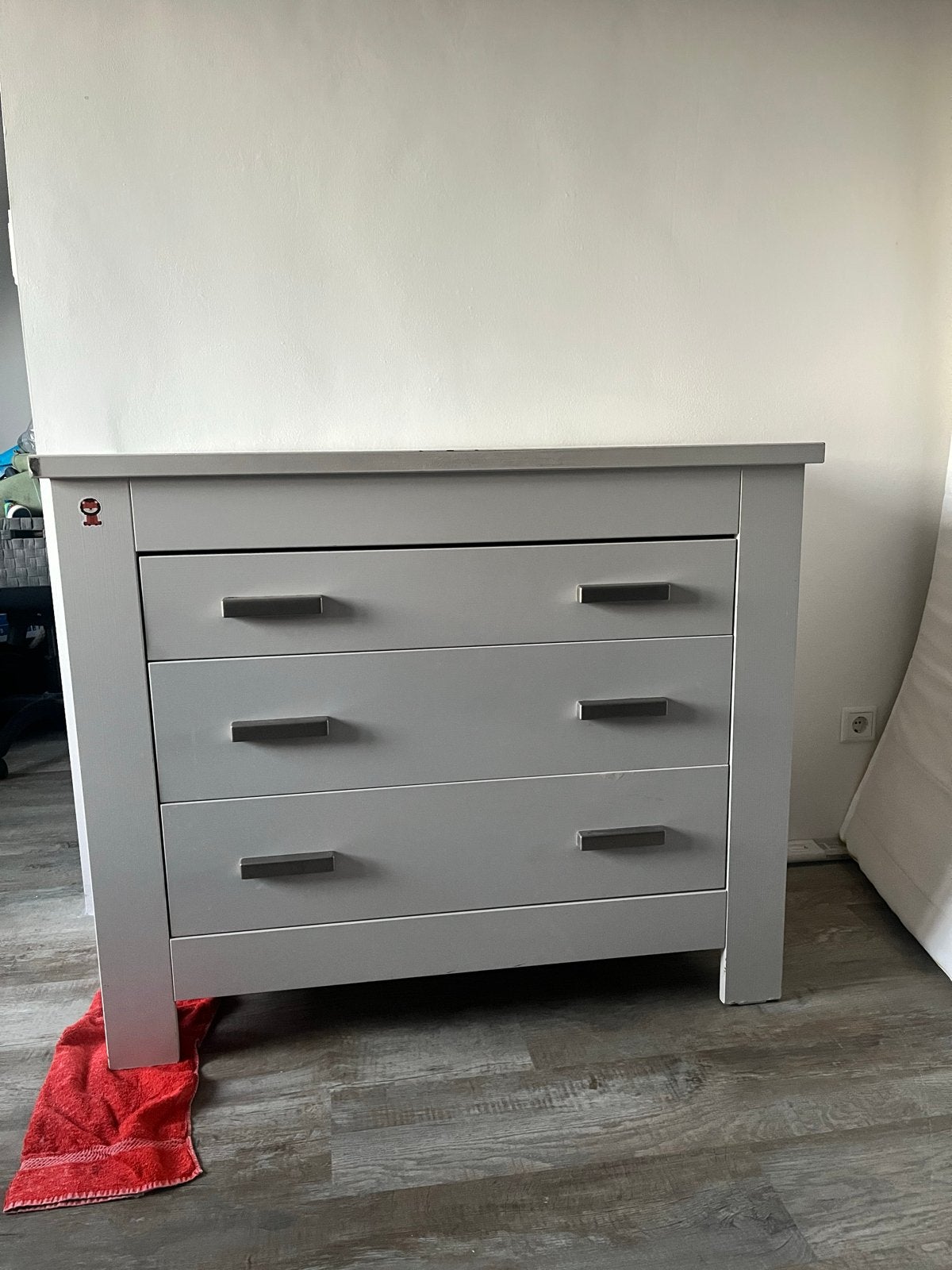 Witte commode met 3 laden, Huis en Inrichting, Ophalen, Gebruikt, 100 tot 150 cm, 50 tot 100 cm