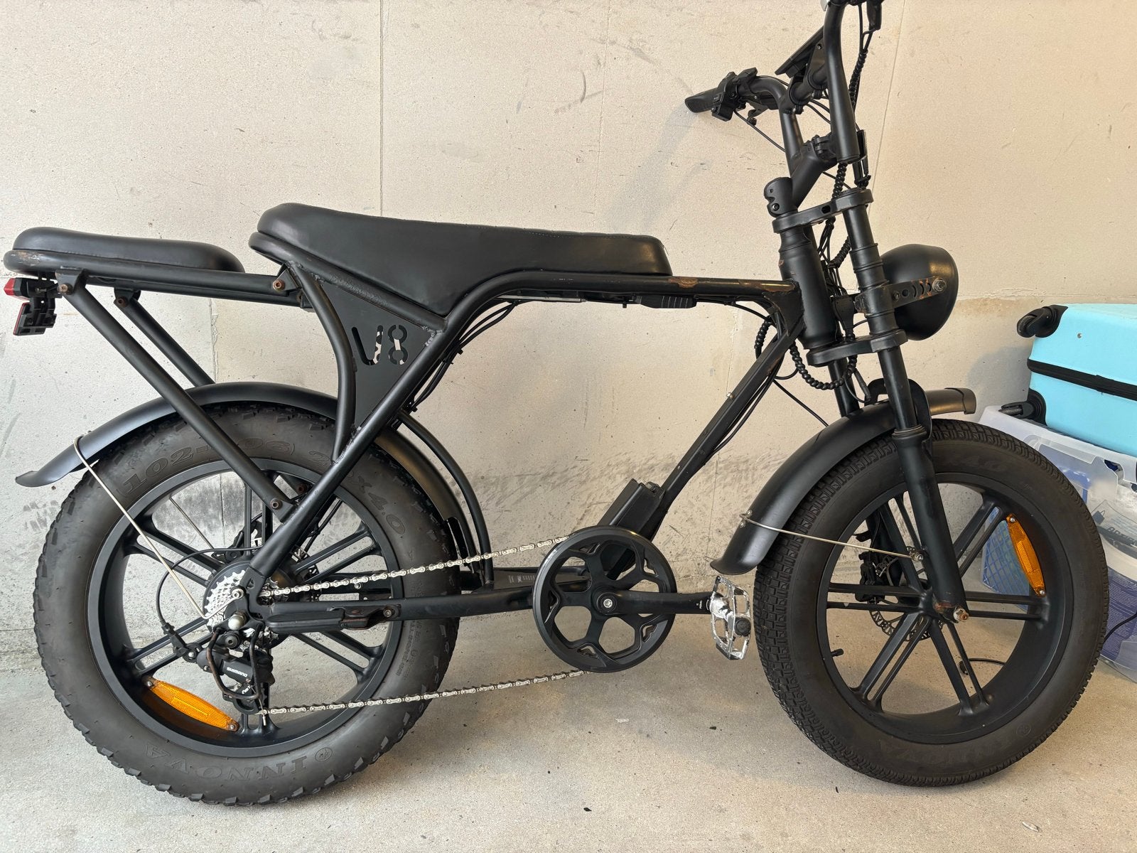 Elektrische Fatbike V8 (Zwart, Dubbel Zadel) - Opknapper, Fietsen en Brommers, Ophalen, Gebruikt