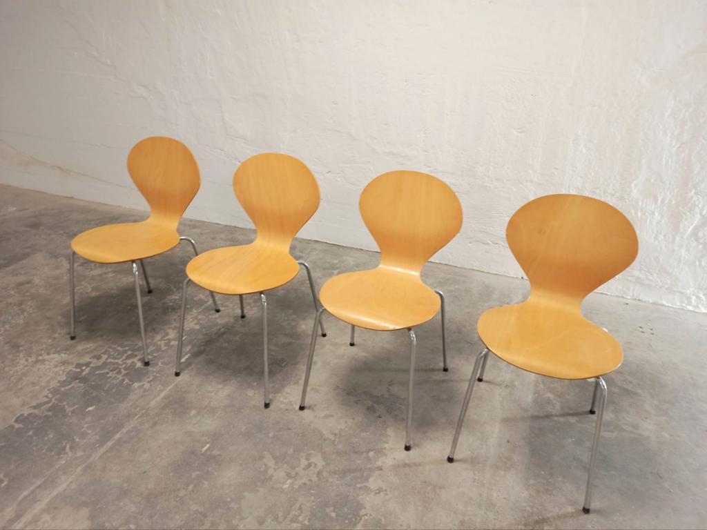 Vintage 4 Rondo stoelen, Erik Ole Jørgensen voor Danerka, Ophalen, Tweedehands, Bruin, Tweedehands