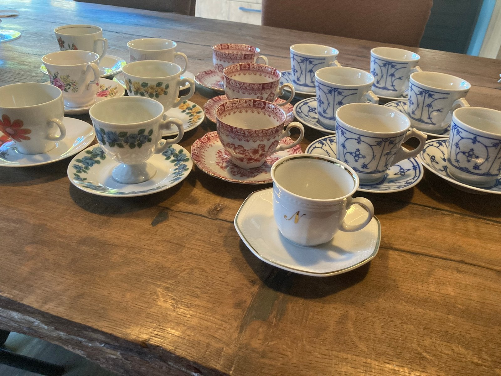 16 verschillende nieuwe kop en schotels, Ophalen, Vintage, Nieuw, Kop(pen) en/of Schotel(s)