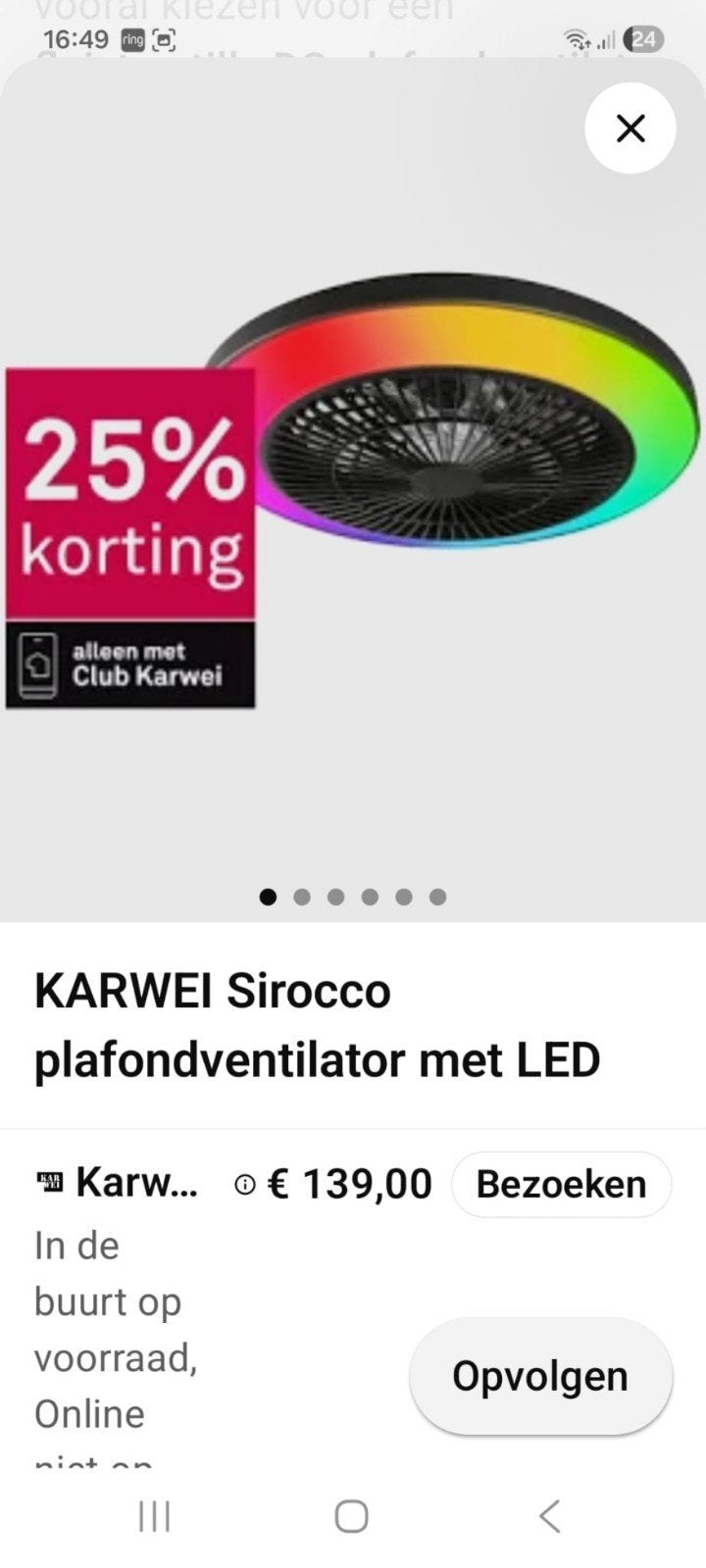 gezocht afstandsbediening voor KARWEI Sirocco plafondventila, Ophalen, Zo goed als nieuw