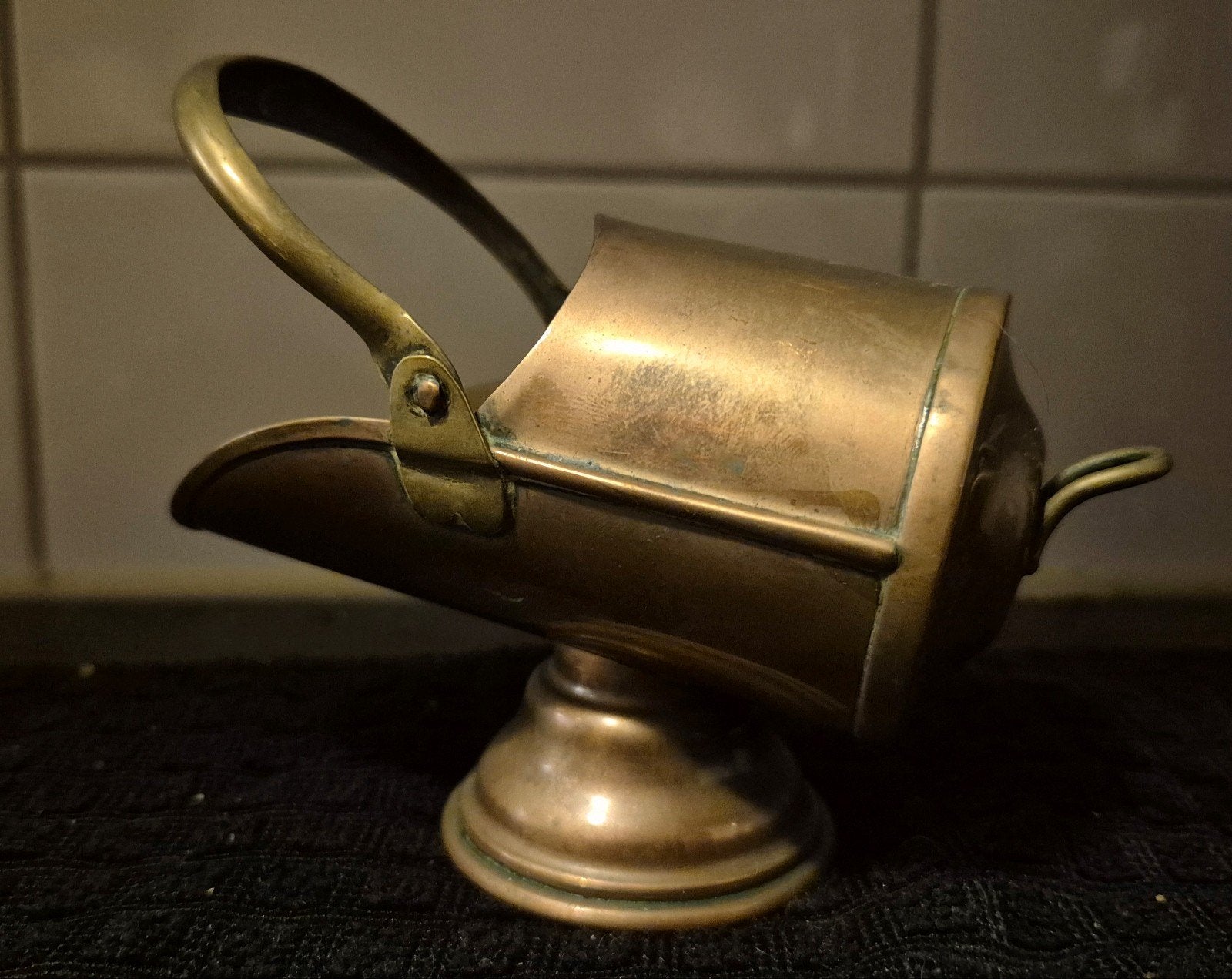 Antieke Koperen Kolenemmer met Handvat, Ophalen of Verzenden, Koper