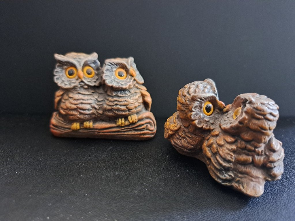 Set van 2 uilen beeldjes - decoratie, Ophalen of Verzenden, Zo goed als nieuw, Dier
