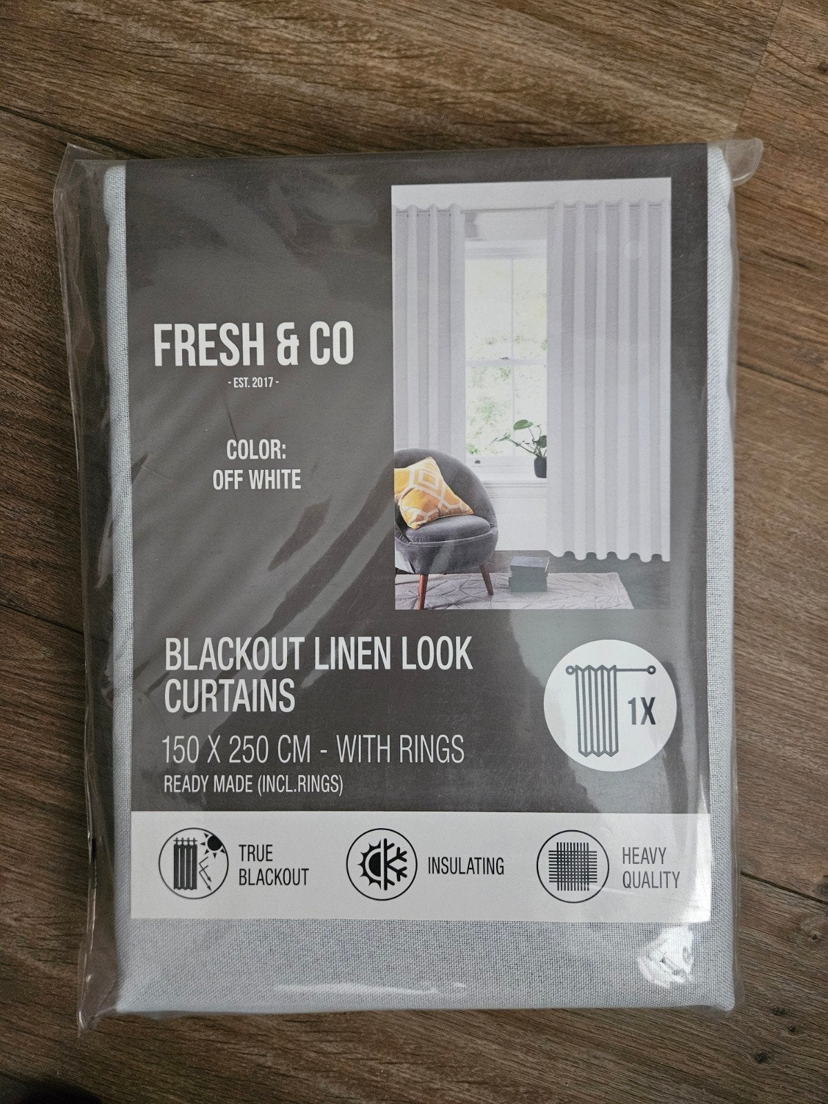 Verduisterend Linnen look gordijn, Nieuw, Ophalen of Verzenden, Gordijn, 250 cm