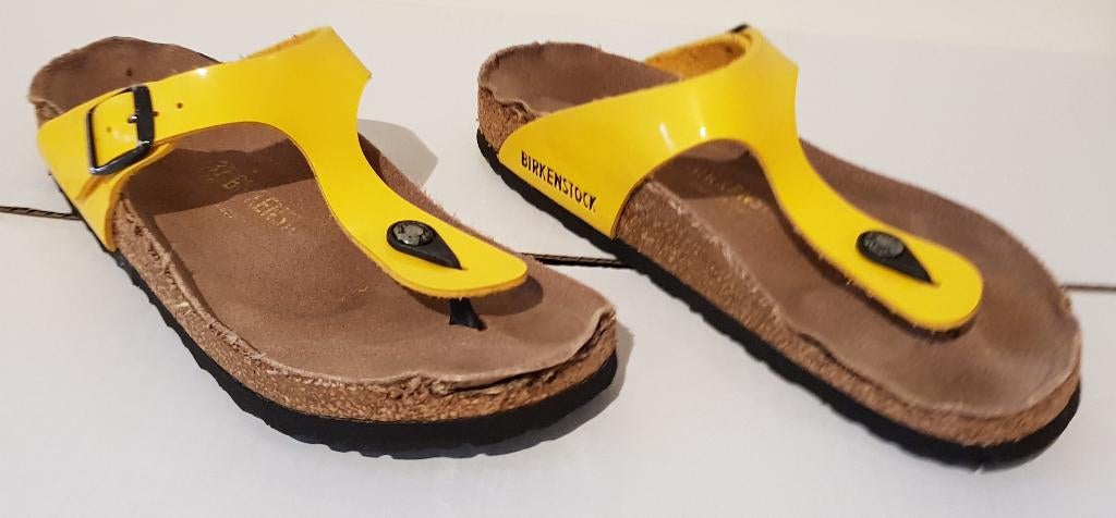 Birkenstock slippers geel madrid maat 37 dames schoenen, Slippers, Verzenden, Geel, Gedragen