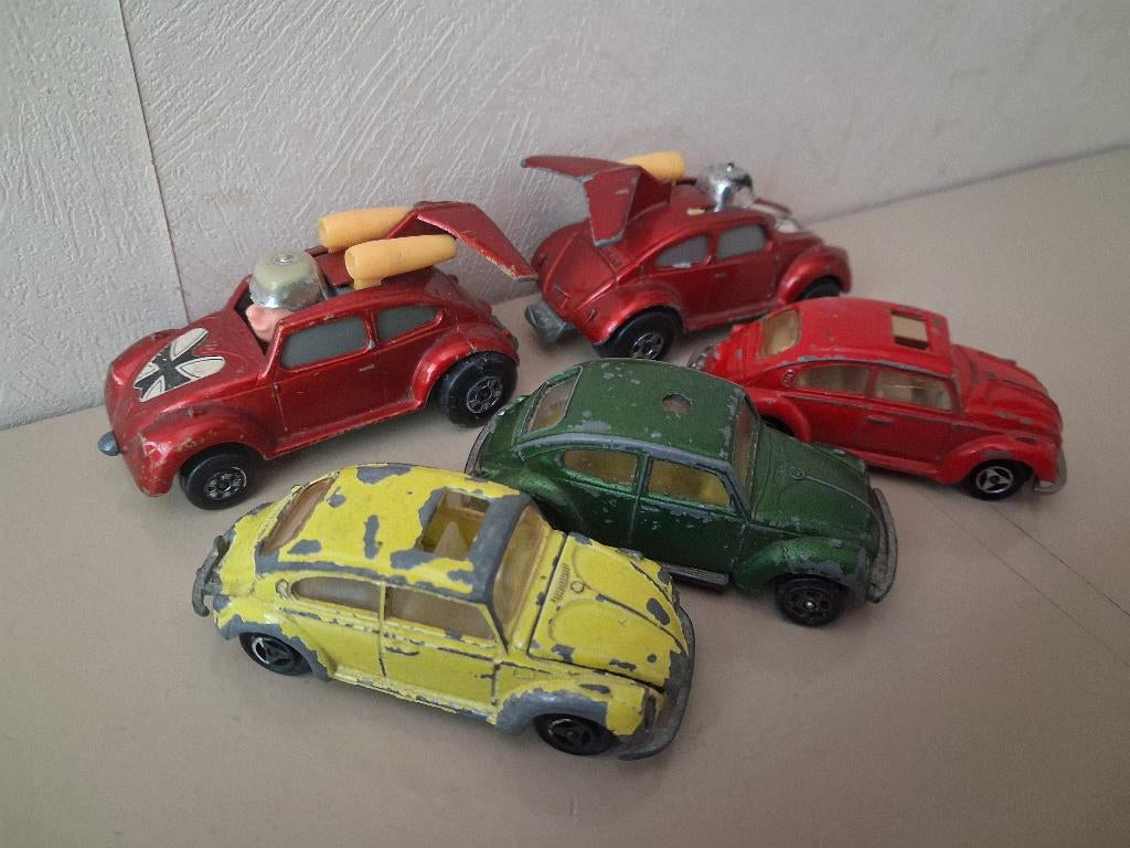 5x VW Volkswagen Kever Matchbox Majorette Whizzwheels, Ophalen of Verzenden, Gebruikt, Auto, Majorette