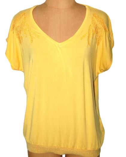 Terre Bleue viscose topje, shirt, top, geel, Mt. 38 / M, Maat 38/40 (M), Verzenden, Geel, Terre Bleu