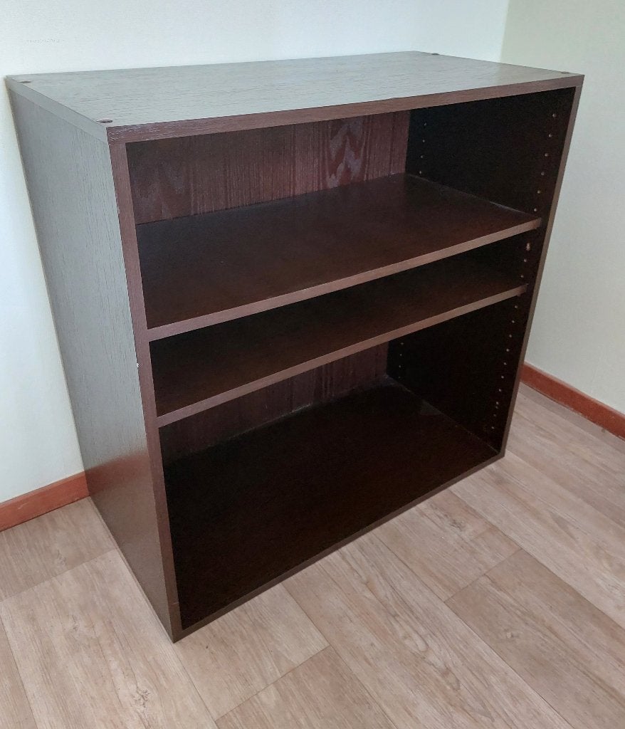 boekenkastje donker gelakt hout, Ophalen, Met plank(en), Gebruikt, 50 tot 100 cm