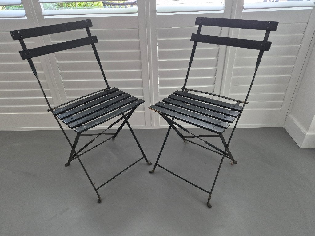 2 mooie vintage bistrostoelen, Gebruikt, Twee, Zwart, Vintage