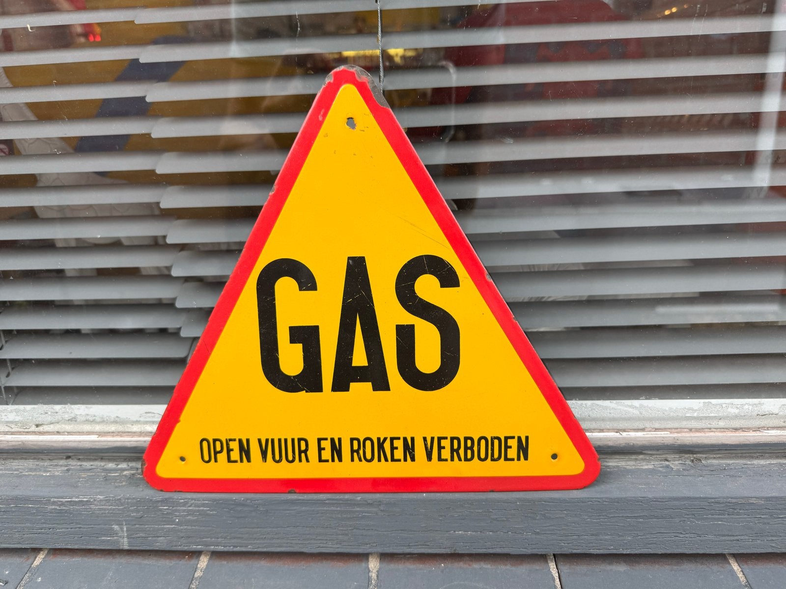 Vintage Emaille Gasbord - Open Vuur en Roken Verboden, Antiek en Kunst, Antiek | Emaille, Ophalen of Verzenden