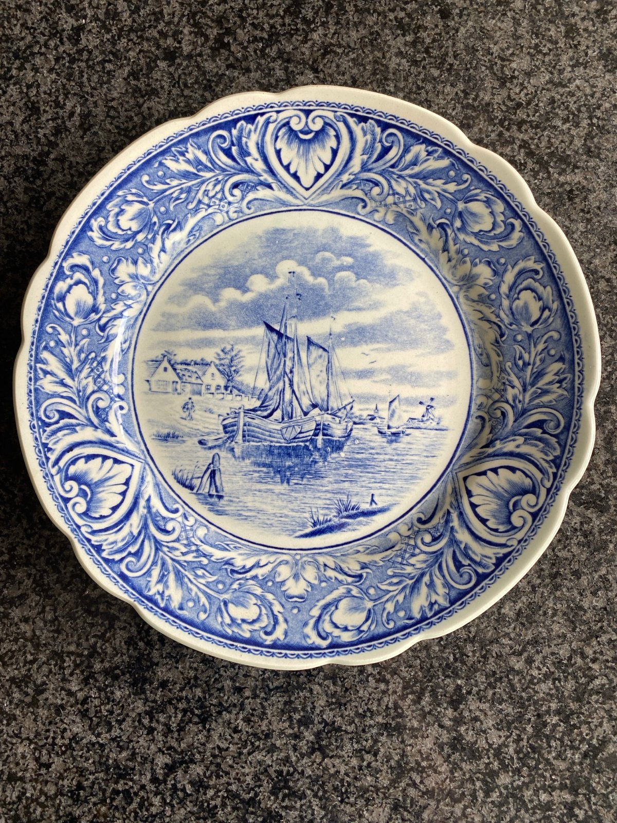 Antiek Delfts Blauw Boch België wandbord, erfstuk, Ophalen of Verzenden