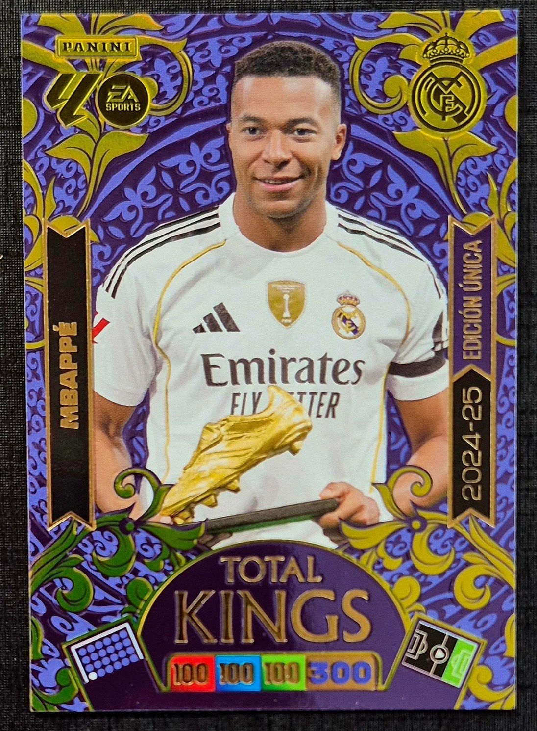 Panini La Liga Gouden schoen Kylian Mbappe - Real Madrid, Ophalen of Verzenden, Zo goed als nieuw, Buitenlandse clubs, Poster, Plaatje of Sticker