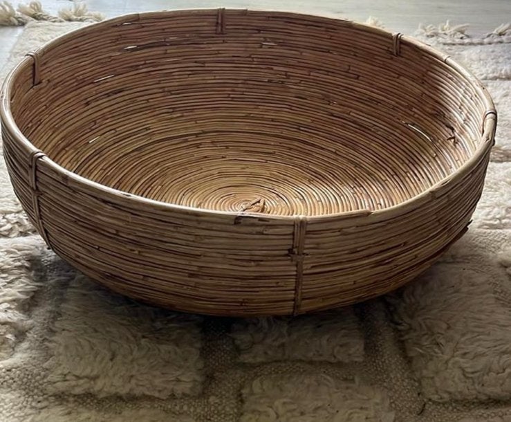 Grote rotan mand / schaal, Ophalen of Verzenden, Zo goed als nieuw, Rond, Mand