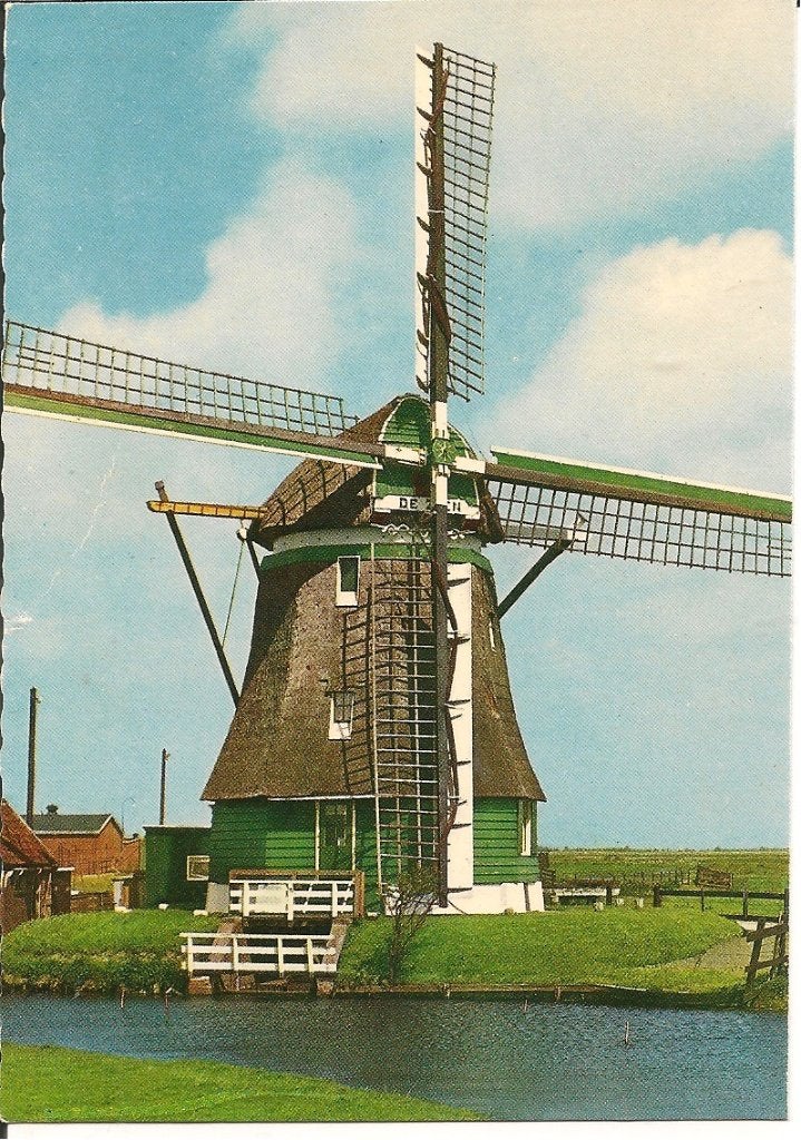 Ansichtkaart Molen 'De Zien' Uitgeest, Noord-Holland, Verzamelen, Ansichtkaarten | Nederland, Ophalen of Verzenden, 1960 tot 1980
