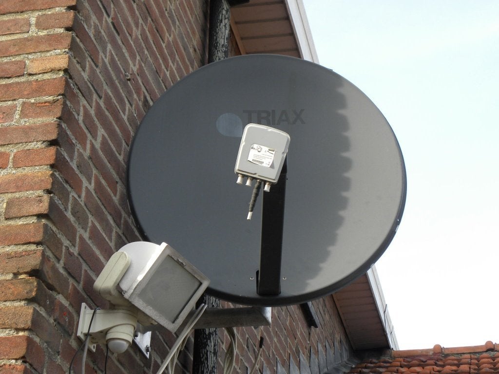 2 x schotel ant + toebehoren beugel-koppen ontvanger, Ophalen, Gebruikt, Antenne