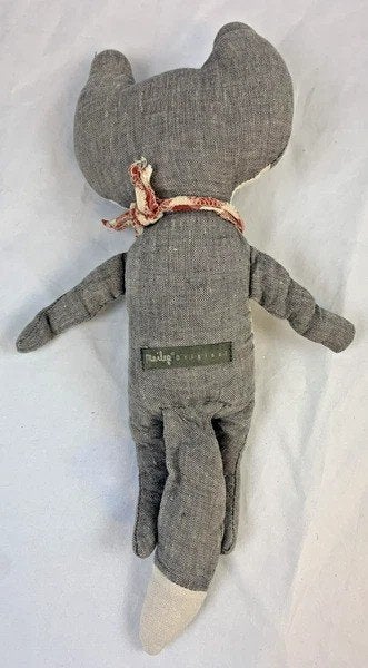 Maileg Wolf knuffel katoen grijs beige met geruite sjaal, Coolsingel 104, 3011 AG Rotterdam, Netherlands, Overige merken, Overige typen