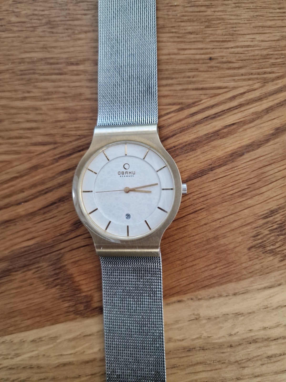 Obaku Denmark Horloge - Goudkleurig met Milanese Band, Ophalen of Verzenden, Zo goed als nieuw, Staal, Overige merken