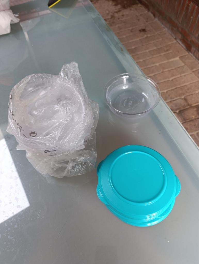 nieuw 6x Tupperware Tafelparel 275ml turquoise, Ophalen, Nieuw, Blauw, Bak of Kom