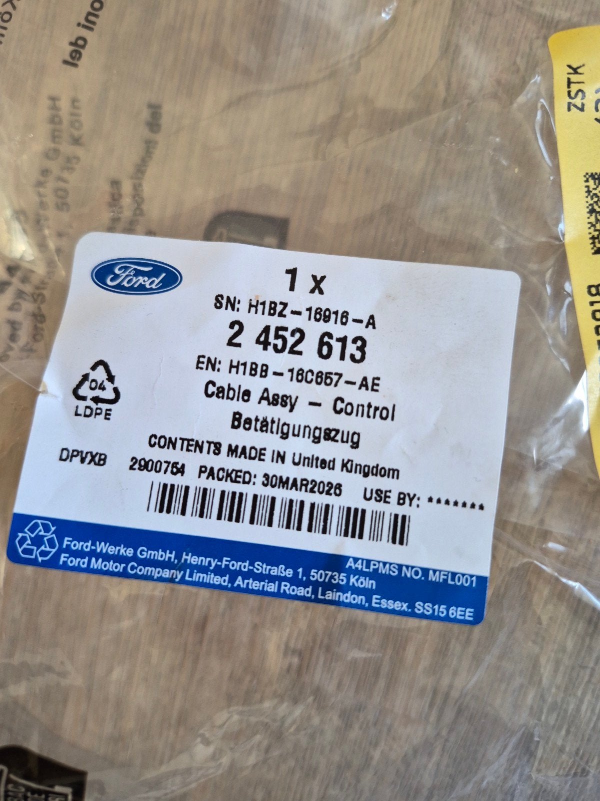 Ford Kabel Assy - Control (Nieuw), Ophalen of Verzenden, Nieuw, Ford