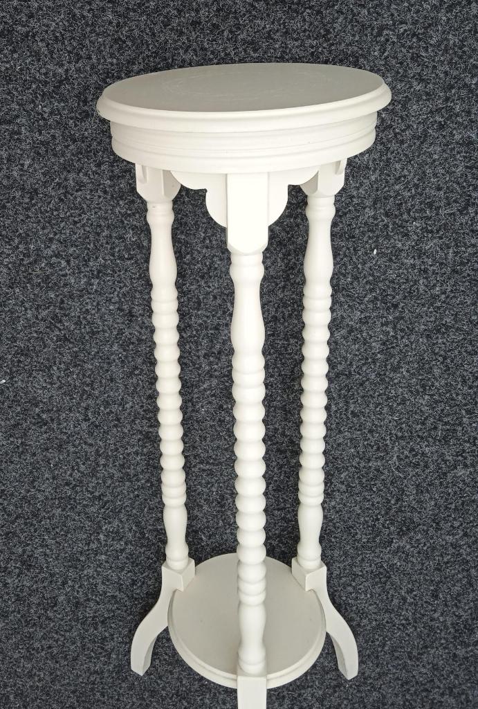Wit plantentafeltje 2etages, Huis en Inrichting, Tafels | Bijzettafels, Ophalen, Rond, 75 cm of meer, 60 cm of meer