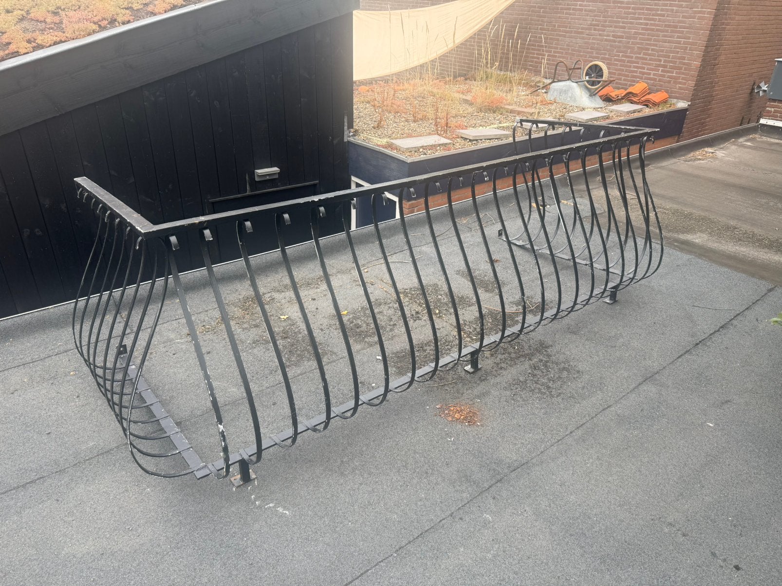 Frans balkon/buikhek 258x100cm opknapper, Tuin en Terras, Ophalen, Zo goed als nieuw, Hout, Tuinhek