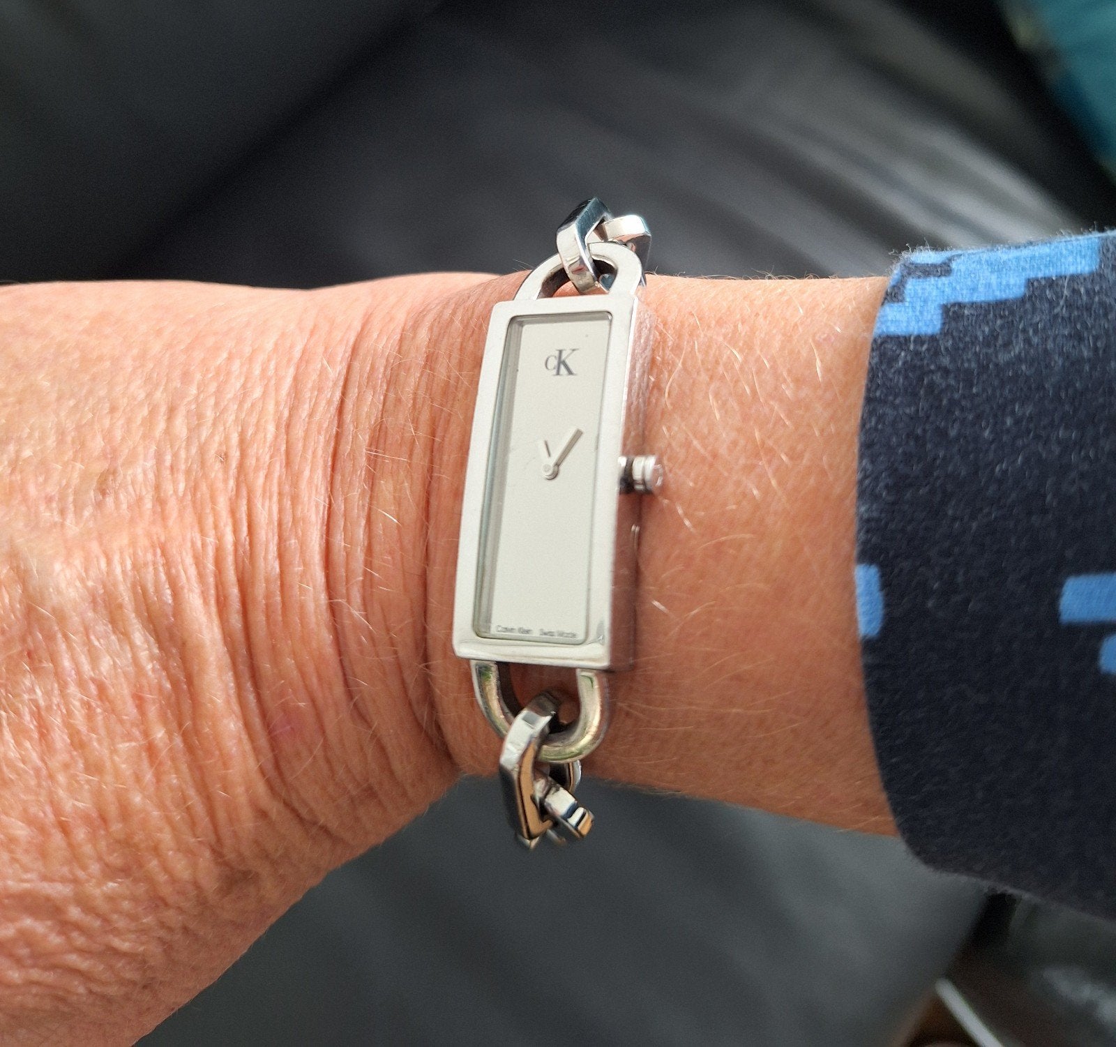Calvin Klein "link" armbandhorloge met spiegel wijzerplaat, Ophalen of Verzenden, Staal, Overige merken