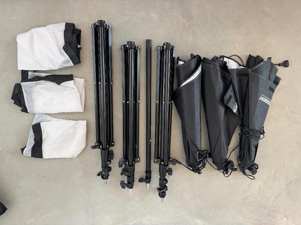 bresser photo studio equipment 3x, Ophalen, Zo goed als nieuw, Lamp of Flitsset